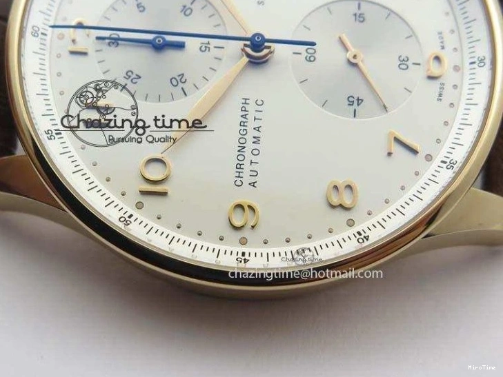 MIROTIME 0418 Portuguese Chrono RG IW371480 ZF 1:1 Best Edition White Dial On Brown Leather Strap A7750 V HighPerformance 7266